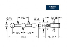 CUERPO EMPOTRADO BATERIA LAVABO GROHE